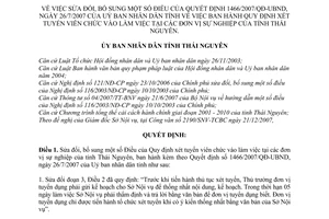 Quyết định 01/2008/QĐ-UBND sửa đổi Quyết định 1466/2007/QĐ-UBND