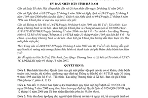 Quyết định 32/QĐ-UBND năm 2008 giá một phần viện phí và sửa đổi dịch vũ kỹ thuật