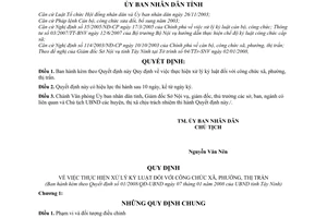 Quyết định 01/2008/QĐ-UBND quy định thực hiện xử lý kỷ luật đối với công chức xã, phường, thị trấn