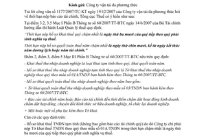 Công văn 784/TCT-CS  thời hạn nộp báo cáo tài chính hồ sơ khai thuế thu nhập doanh nghiệp