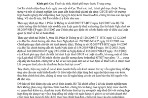 Công văn  1732/BTC-TCT  hoá đơn, chứng từ mua vào của hàng hoá thế chấp ngân hàng