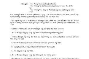 Công văn 02/TTrGD hướng dẫn lập hồ sơ đề nghị cấp giấy phép dạy thêm