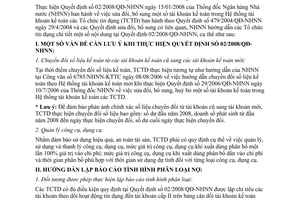 Công văn 1569/NHNN-KTTC hướng dẫn Quyết định 02/2008/QĐ-NHNN