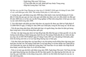 Công văn  266/TTg-KTTH  xuất khẩu gạo 2008