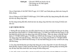 Công văn 37/SXD-KTKH hướng dẫn điều chỉnh dự toán chi phí xây dựng công trình