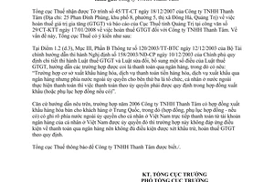 Công văn 889/TCT-KK hoàn thuế giá trị gia tăng