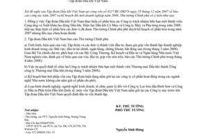 Công văn  290/TTg-ĐMDN  kế hoạch đổi mới doanh nghiệp của Tập đoàn Dầu khí Việt Nam  2008