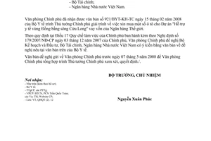 Công văn 1201/VPCP-QHQT  mua ô tô cho Dự án "Hỗ trợ y tế vùng Đồng bằng sông Cửu Long" vay vốn của Ngân hàng Thế giới