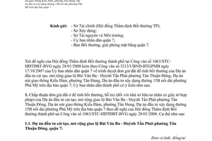 Công văn 1347/UBND-ĐTMT đơn giá đất bồi thường, hỗ trợ D/a giao lộ Bùi Văn Ba - Huỳnh Tấn Phát phường Tân Thuận Đông,D/a 15B P Phú Mỹ,quận 7