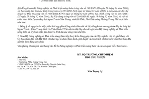 Công văn 1311/VPCP-NN  tổ chức thực hiện Dự án thủy lợi Ngàn Trươi-Cẩm Trang, tỉnh Hà Tĩnh