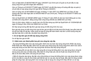 Công văn 11/SXD-GĐ&QLCL hướng dẫn lập Đơn giá xây dựng chi tiết công trình