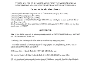 Quyết định 06/2008/QĐ-UBND sửa đổi nội dung của QĐ 24/2007/QĐ-UBND