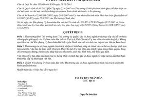 Quyết định 459/QĐ-UBND năm 2008 trình trực tiếp hồ sơ thuộc thẩm quyền