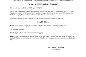 Quyết định 375/QĐ-UBND năm 2008 bãi bỏ văn bản pháp luật tỉnh Lâm Đồng ban hành