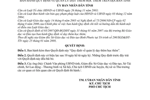 Quyết định 02/2008/QĐ-UBND  quy định về quản lý dạy thêm học thêm trên địa bàn tỉnh