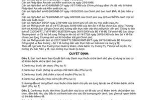 Quyết định  05/2008/QĐ-BYT  Danh mục thuốc chữa bệnh chủ yếu sử dụng tại các cơ sở khám bệnh, chữa bệnh