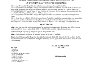 Quyết định 09/2008/QĐ-UBND giao định mức kinh phí thực hiện chế độ tự chủ, chịu trách nhiệm sử dụng biên chế và kinh phí hành chính sở ngành thành phố