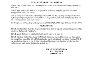 Quyết định 15/2008/QĐ-UBND Quy định cấp giấy chứng nhận quyền sở hữu nhà ở