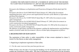 Circular No. 33/2008/TT-BNN  guiding the implementation of a number of articles