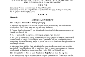 Nghị định 13/2008/NĐ-CP tổ chức cơ quan chuyên môn thuộc Ủy ban nhân dân tỉnh, thành phố trực thuộc Trung ương