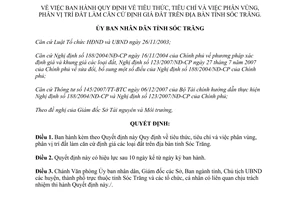 Quyết định 04/2008/QĐ-UBND tiêu thức tiêu chí phân vùng phân vị trí đất căn cứ định giá đất Sóc Trăng