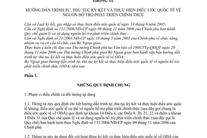 Thông tư 01/2008/TT-BNG hướng dẫn trình tự, thủ tục ký kết thực hiện điều ước quốc tế nguồn hỗ trợ phát triển chính thức