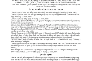 Quyết định 43/2008/QĐ-UBND sửa đổi điều của quy định quản lý các dự án đầu tư xây dựng công trình trên địa bàn tỉnh Ninh