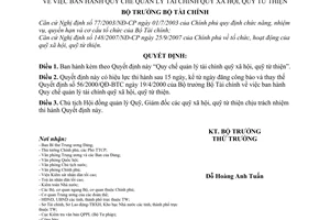 Quyết định 10/2008/QĐ-BTC quy chế quản lý tài chính quỹ xã hội, quỹ từ thiện