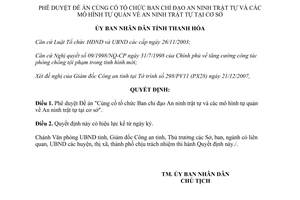 Quyết định 375/QĐ-UBND 2008 phê duyệt Đề án tổ chức Ban Chỉ đạo An ninh trật tự mô hình tự quản