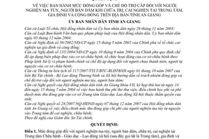 Quyết định 08/2008/QĐ-UBND mức đóng góp và chế độ trợ cấp đối với người nghiện ma túy, người bán dâm khi chữa trị, cai nghiện An Giang