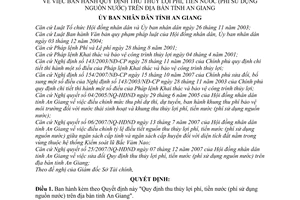 Quyết định 05/2008/QĐ-UBND  quy định thu thủy lợi phí, tiền nước trên địa bàn tỉnh An Giang