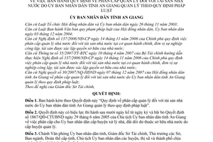 Quyết định  03/2008/QĐ-UBND quy định phân cấp quản lý đối với tài sản nhà nước do Ủy ban nhân dân tỉnh An Giang quản lý theo quy định pháp luật