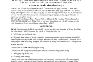 Quyết định  20/2008/QĐ-UBND  quy định  chế độ phụ cấp đối với cán bộ, viên chức làm việc tại Trung tâm Giáo dục - Lao động - Xã hội tỉnh