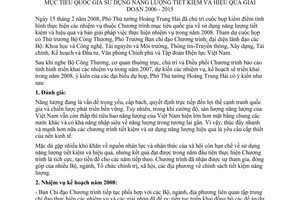 Thông báo 32/TB-VPCP ý kiến kết luận Phó Thủ tướng Hoàng Trung Hải chương trình mục tiêu quốc gia sử dụng năng lượng tiết kiệm hiệu quả 2006 - 2015