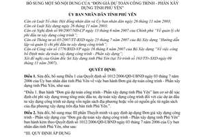 Quyết định 324/2008/QĐ-UBND sửa đổi Quyết định 1012/2006/QĐ-UBND