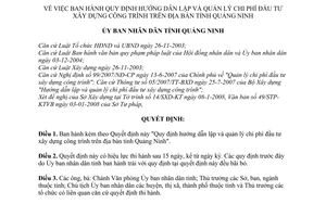 Quyết định 500/2008/QĐ-UBND hướng dẫn lập quản lý chi phí