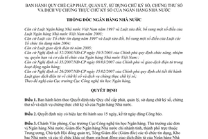 Quyết định 04/2008/QĐ-NHNN quy chế cấp phát, quản lý, sử dụng chữ ký số, chứng thư số và dịch vụ chứng thực chữ ký số của Ngân hàng NN