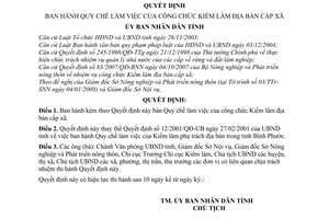 Quyết định 05/2008/QĐ-UBND  quy chế làm việc của công chức kiểm lâm địa bàn cấp xã