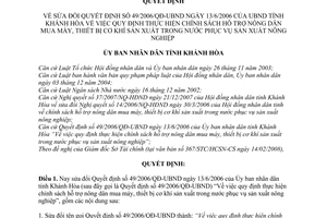 Quyết định 11/2008/QĐ-UBND QĐ chính sách hỗ trợ nông dân mua máy, TBCK SX trong nước phục vụ nông nghiệp để sửa đổi QĐ 49/2006/QĐ-UBND