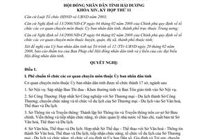 Nghị quyết 93/2008/NQ-HĐND tổ chức cơ quan chuyên môn thuộc UBND Hải Dương