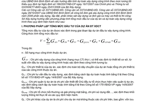 Hướng dẫn 01/HD-SXD lập tổng mức đầu tư dự toán xây dựng công trình