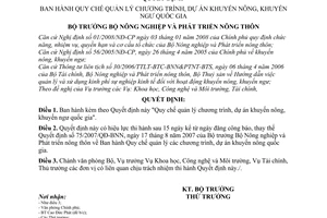 Quyết định  37/2008/QĐ-BNN  quy chế quản lý chương trình, dự án khuyến nông, khuyến ngư quốc gia