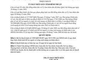Quyết định 22/2008/QĐ-UBND bãi bỏ hỗ trợ người có công cải thiện nhà ở Bình Thuận
