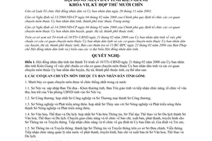 Nghị quyết 21/NQ-HĐND năm 2008 cơ cấu cơ quan chuyên môn thuộc Ủy ban nhân dân Kiên Giang