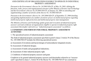 Circular No. 01/2008/TT-BKHCN guiding grant and revocation of industrial propert