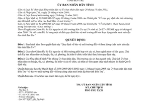 Quyết định 04/2008/QĐ-UBND  quy định  bảo vệ môi trường đối với hoạt động chăn nuôi trên địa bàn tỉnh Bến Tre