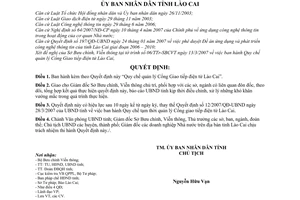 Quyết định  07/2008/QĐ-UBND  quy chế quản lý cổng giao tiếp điện tử Lào Cai