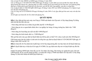 Quyết định 08/2008/QĐ-UBND giá bán nước máy trên địa bàn tỉnh Quảng Trị