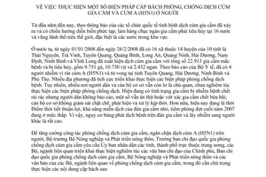 Chỉ thị 447/CT-BNN-TY biện pháp cấp bách phòng, chống dịch cúm gia cầm cúm A H5N1 ở người