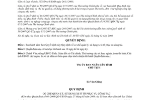 Quyết định 08/2008/QĐ-UBND quản lý sử dụng xe ô tô phục vụ công tác Lai Châu